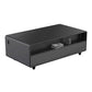 FORNO Evoluto  51" Smart Coffee Table – Dual Fridge Drawers, Bluetooth Audio, Wireless Charging, RGB Light in Black, FCTFR7006-51BLK