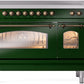 ILVE Nostalgie II 48" Induction Range with Element Stove and Electric Oven in Emerald Green with Bronze Trim, UPI486NMPEGB