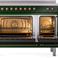 ILVE Nostalgie II 48" Induction Range with Element Stove and Electric Oven in Emerald Green with Bronze Trim, UPI486NMPEGB