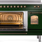 ILVE Nostalgie II 48" Induction Range with Element Stove and Electric Oven in Emerald Green with Bronze Trim, UPI486NMPEGB