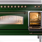 ILVE Nostalgie II 48" Induction Range with Element Stove and Electric Oven in Emerald Green with Bronze Trim, UPI486NMPEGB