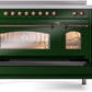 ILVE Nostalgie II 48" Induction Range with Element Stove and Electric Oven in Emerald Green with Bronze Trim, UPI486NMPEGB