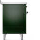 ILVE Nostalgie II 48" Induction Range with Element Stove and Electric Oven in Emerald Green with Bronze Trim, UPI486NMPEGB