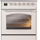ILVE Nostalgie II 30" Induction Range with Element Stove and Electric Oven in Antique White with Chrome Trim, UPI304NMPAWC