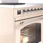 ILVE Nostalgie II 30" Induction Range with Element Stove and Electric Oven in Antique White with Chrome Trim, UPI304NMPAWC