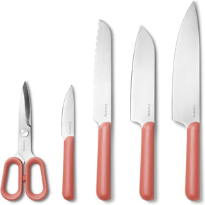 Caraway German Stainless Steel Knife Set in Perracotta