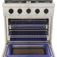 Kucht Professional 30" 4.2 cu. ft. Propane Gas Range in Stainless Steel with Black Accents, KFX300/LP-K
