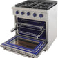 Kucht Professional 30" 4.2 cu. ft. Propane Gas Range in Stainless Steel with Blue Accents, KFX300/LP-B