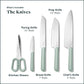 Caraway German Stainless Steel Knife Set in Mist