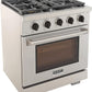 Kucht Professional 30" 4.2 cu. ft. Propane Gas Range in Stainless Steel with Black Accents, KFX300/LP-K