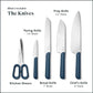 Caraway German Stainless Steel Knife Set in Navy