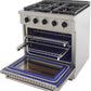 Kucht Professional 30" 4.2 cu. ft. Propane Gas Range in Stainless Steel with Black Accents, KFX300/LP-K