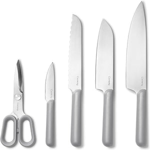 Caraway German Stainless Steel Knife Set in Gray