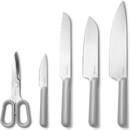 Caraway German Stainless Steel Knife Set in Gray