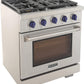 Kucht Professional 30" 4.2 cu. ft. Propane Gas Range in Stainless Steel with Blue Accents, KFX300/LP-B