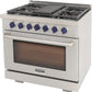 Kucht Professional 36" 5.2 cu. ft. Natural Gas Range in Stainless Steel with Blue Accents, KFX360-B