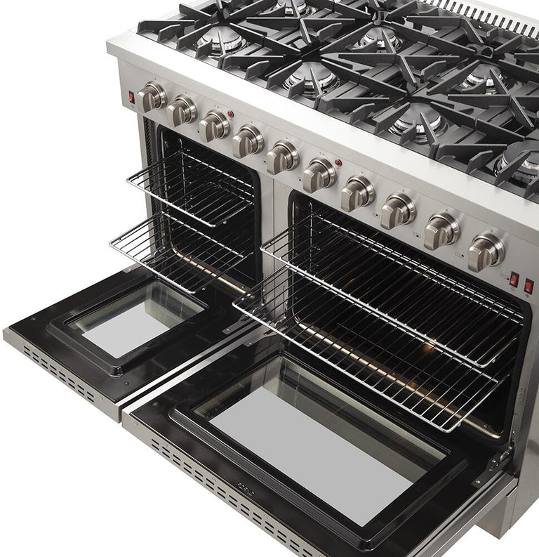 Forno Appliance Package - 48" Gas Range, 60" Refrigerator, Microwave Drawer, Dishwasher, AP-FFSGS6244-48-26