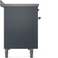 ILVE Nostalgie II 48" Induction Range with Element Stove and Electric Oven in Blue Grey with Brass Trim, UPI486NMPBGG