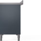 ILVE Nostalgie II 48" Induction Range with Element Stove and Electric Oven in Blue Grey with Brass Trim, UPI486NMPBGG