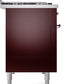 ILVE Nostalgie II 48" Dual Fuel Natural Gas Range in Burgundy with Chrome Trim, UP48FNMPBUC