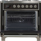 ILVE Majestic II 36" Dual Fuel Propane Gas Range in Matte Graphite with Chrome Trim, UM09FDNS3MGCLP