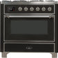 ILVE Majestic II 36" Dual Fuel Propane Gas Range in Matte Graphite with Chrome Trim, UM09FDNS3MGCLP