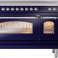 ILVE Nostalgie II 48" Induction Range with Element Stove and Electric Oven in Blue with Chrome Trim, UPI486NMPMBC