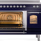ILVE Nostalgie II 48" Induction Range with Element Stove and Electric Oven in Blue with Chrome Trim, UPI486NMPMBC