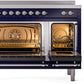 ILVE Nostalgie II 48" Induction Range with Element Stove and Electric Oven in Blue with Chrome Trim, UPI486NMPMBC