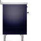 ILVE Nostalgie II 48" Induction Range with Element Stove and Electric Oven in Blue with Chrome Trim, UPI486NMPMBC