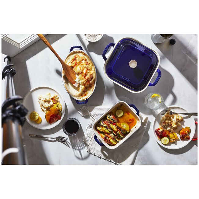 Staub Ceramic 3 Piece Baking Dish Set in Dark Blue