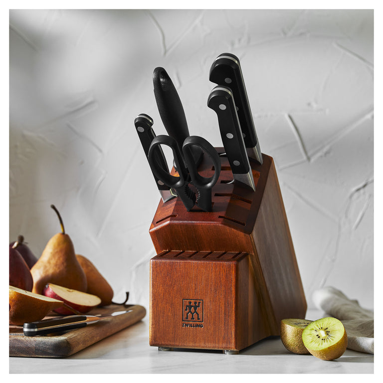 ZWILLING 7pc Knife Set in Acacia Block, Pro Series
