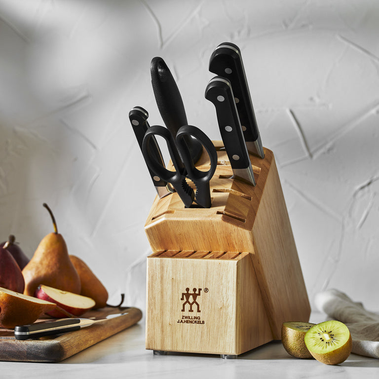 ZWILLING 7pc Knife Set in Natural Rubberwood Block, Pro Series