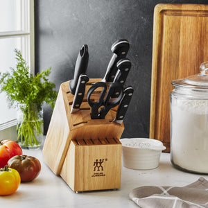 ZWILLING 7pc Knife Set in Natural Rubberwood Block, Pro Series