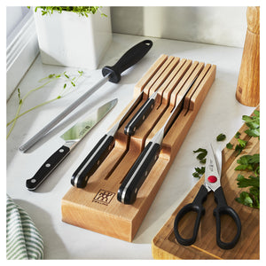 ZWILLING 7pc Knife Set in Beechwood In-Drawer Knife Tray, Pro Series