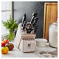 ZWILLING 7pc Knife Set in White Rustic Rubberwood Block, Pro Series