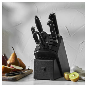 ZWILLING 7pc Knife Set in Black Rubberwood Block, Pro Series