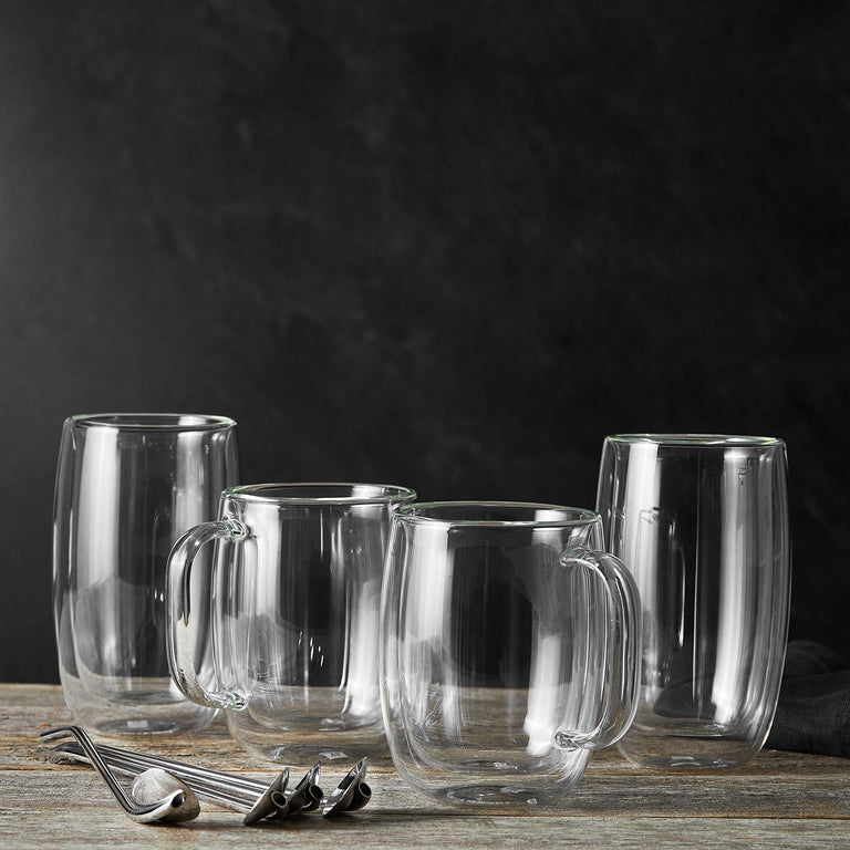 ZWILLING 9pc Coffee and Beverage Set, Sorrento Double Wall Glassware Series