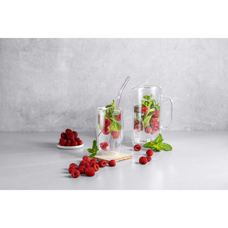 ZWILLING 4pc Colored Glass Straw with Bend Set, Sorrento Glassware Series