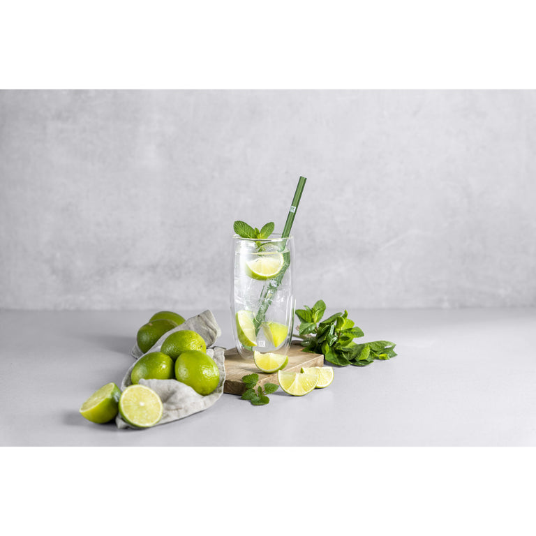 ZWILLING 4pc Colored Glass Straw Set, Sorrento Glassware Series