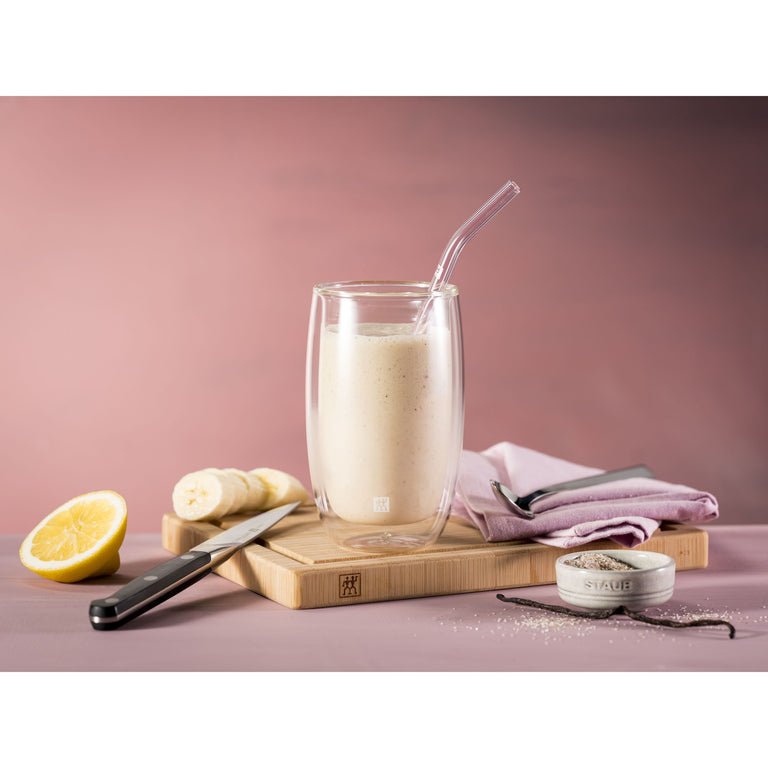 ZWILLING 4pc Glass Straw with Bend Set, Sorrento Glassware Series