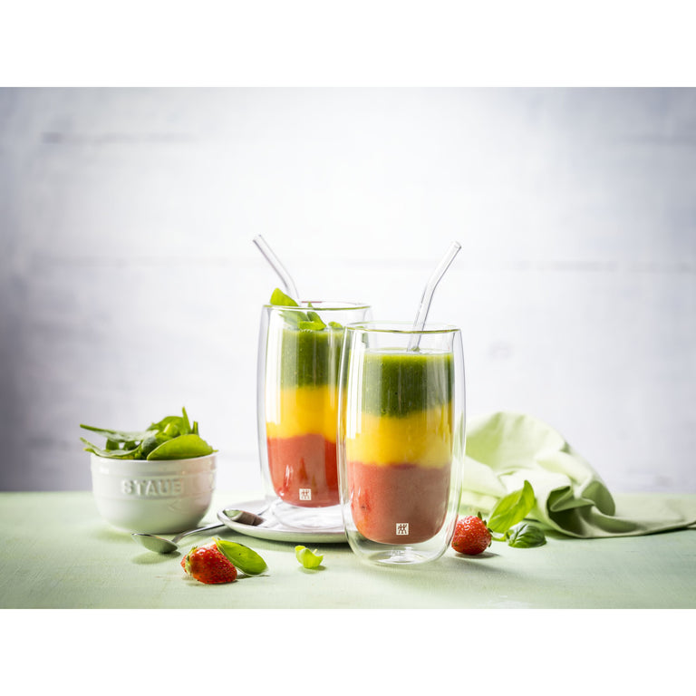 ZWILLING 4pc Glass Straw with Bend Set, Sorrento Glassware Series