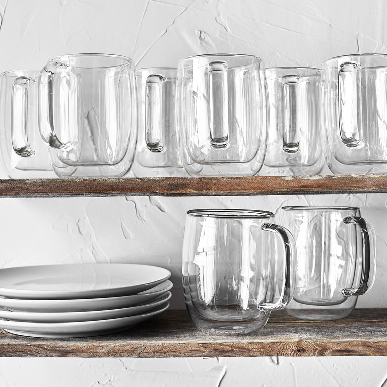 ZWILLING 8pc Coffee Glass Mug Set, Sorrento Plus Double Wall Glassware Series