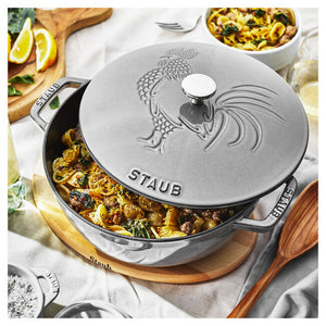 Staub Cast Iron 3.75-qt Essential French Oven Rooster Lid - Graphite Grey