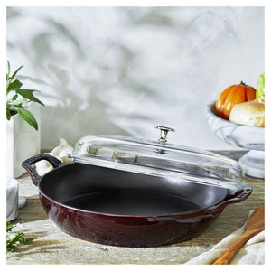 Staub Cast Iron 3.5-qt Braiser with Glass Lid - Grenadine