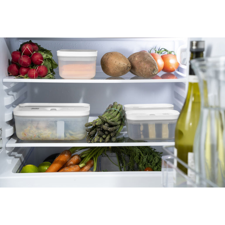 ZWILLING Small Semi-Transparent Vacuum Lunch Container in White Gray, Fresh & Save Series