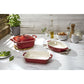 Staub Ceramic 3 Piece Baking Dish Set in Cherry Red