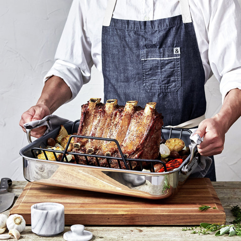 ZWILLING Polished Stainless Steel Ceramic Non-Stick Roasting Pan, Cookware Specialties Series