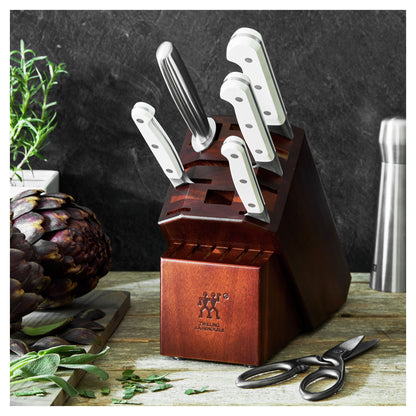 ZWILLING 7pc Knife Set in Acacia Block, Pro Le Blanc Series