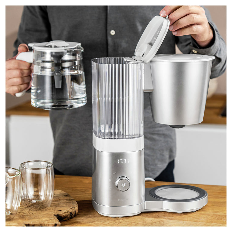 ZWILLING Glass Drip Coffee Maker in Silver, Enfinigy Series